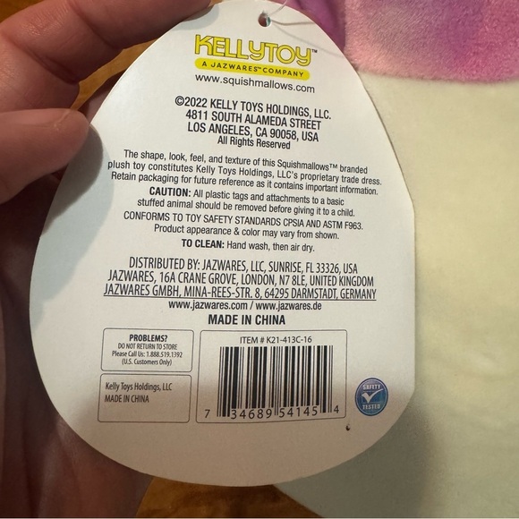 Squishmallow Kalina the Cow 16” Cream w Tie Dye Easter Stuffed Animal Plush - Picture 10 of 15